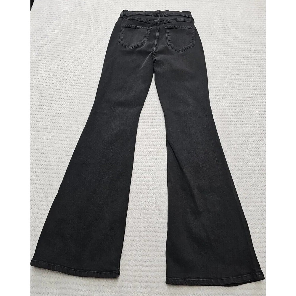 Fashion Nova Jeans Juniors Size 13 Black Bell Bottom Flare Leg High Rise - Picture 8 of 9